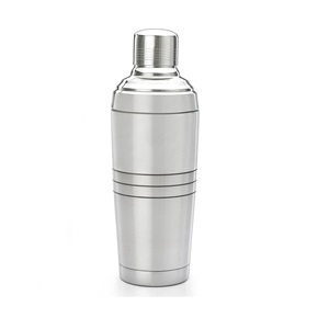 Shaker à cocktail moderne de 24 onces motif floral en acier inoxydable brossé pour l'emballage d'assiettes à dîner à la maison - Product Image 3