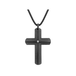 อินเดียขายส่งสร้อยคอสแตนเลสสีดำสร้อยคอจี้ไม้กางเขน - Product Image 2