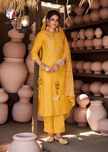 Maruti Fashion's Stylist New Launch Viscose by Nylon Top Bottom Chanderi Block Printed Dupatta Indian Pakistanais Clothing Export - Product Image 6