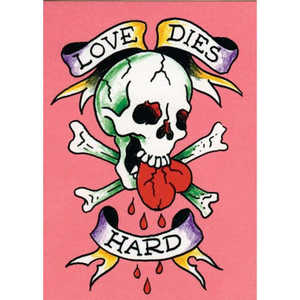 Tarjeta Coleccionable de Ed Hardy con el Misterioso Diseño 'Love Dies Hard' - Product Image 1