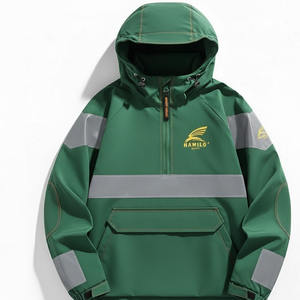 แจ็คเก็ตกันลมแฟชั่นแบบกำหนดเอง แจ็คเก็ตซอฟต์เชลล์บุขนแกะ รับทำโลโก้ลูกค้า OEM ชุดกีฬา - Product Image 6