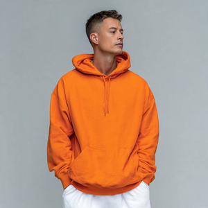 Sweat à capuche oversize pour homme d'hiver, 400GSM, polaire, coton, polyester, uni, teint, brodé, streetwear de haute qualité - Product Image 6