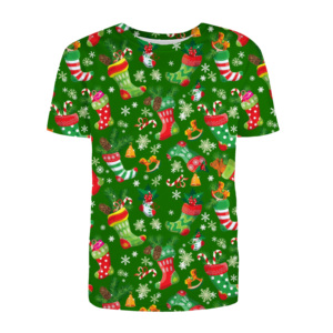 เสื้อยืดโพลีเอสเตอร์ลายคริสต์มาสพิมพ์สารฟอกขาวเสื้อยืดลายคริสต์มาส - Product Image 1