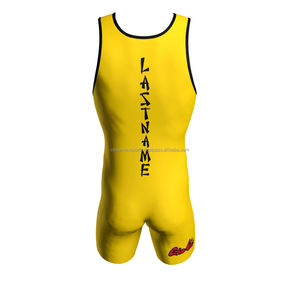 Singlet de lutte personnalisé hommes adultes Spandex/Polyester extensible léger antibactérien séchage rapide confortable pour - Product Image 6
