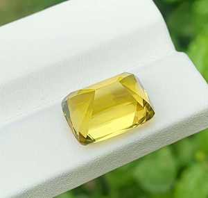 Piedra Preciosa de Cuarzo Limón Facetada de Calidad Impresionante - Corte Esmeralda - Cuarzo Natural para la Elaboración de Joyería Fina - Product Image 5