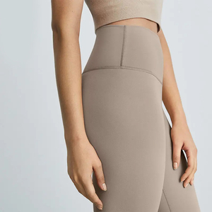 Gran oferta de pantalones de Yoga sostenibles de cintura alta para mujer, mallas sólidas recicladas, mallas de Yoga de cintura elástica de alta elasticidad para mujer - Product Image 1