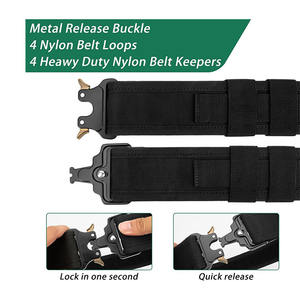 Cinturón Táctico Utilitario de Último Diseño, Hebilla de Metal de Acero de Liberación Rápida, Transpirable, de Nailon, para Guardias de Seguridad, Deportivo - Product Image 4