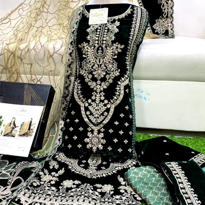 Designer Embroidered Genuine Leather High-quality All-season <b>Pakistani</b> Women's <b>Eid</b> Collections New Arrivals Lehenga Choli <b>Dress</b> - Product Image 1