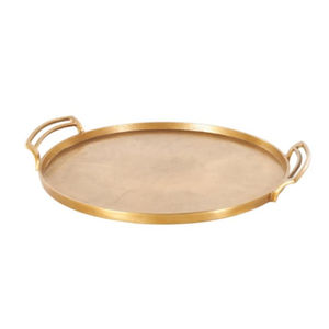 Plateau de service rond en aluminium martelé poli avec poignées, élégant, argenté, décoration d'intérieur, accessoires de service de cuisine - Product Image 6
