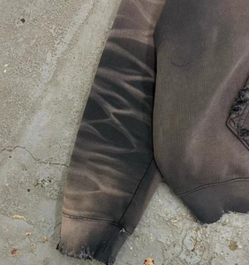 ชุดวอร์มพิมพ์ลายดิจิทัลสำหรับฤดูหนาว สไตล์สตรีทแวร์ผู้ชาย ผ้าฝ้าย 100% ล้างสีแบบซันเฟด ซิปฮู้ดดี้และกางเกงวอร์ม - Product Image 6