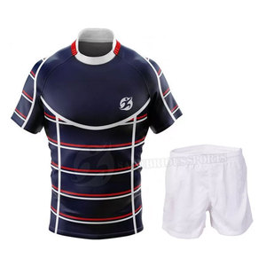 Breathable Plus Size Short Sleeve Rugby Uniform 100% Polyester Customized Logo New Arrival Latest Style - Product Image 3