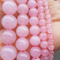 Cuentas de Cuarzo Rosa Natural Auténtico de Grado A, 8/10 mm, Gemas de Cristal Lisas para la Elaboración de Joyas, Gemas Sueltas Mehradjuddin Modelo C35