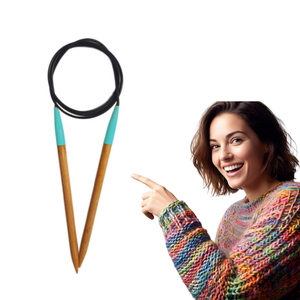 Set cadeau 40 pouces 100 cm avec logo personnalisé pour la couture Aiguille à tricoter circulaire pour fil DK avec câble en nylon Rundpinde - Product Image 1