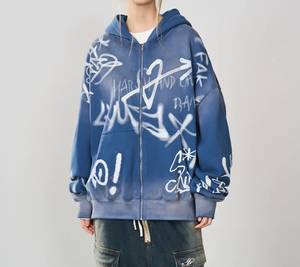 Sweat-shirt vintage surdimensionné à épaules tombantes, peinture au pistolet 500GSM, effet délavé au soleil, streetwear, logo personnalisé, fabricant OEM - Product Image 3