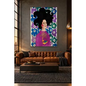 Impression sur toile Fida Woman Among Blue and Purple Flowers - Product Image 2