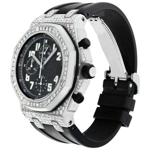 Montre de luxe unisexe personnalisée, style hip-hop, clarté VVS, bracelet en caoutchouc noir, boîtier en acier inoxydable, mouvement mécanique, en gros - Product Image 3
