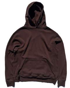 Sweat-shirt à capuche unisexe en molleton épais marron café, coupe oversize, style streetwear, avec poche kangourou, en coton uni, personnalisable OEM - Product Image 1