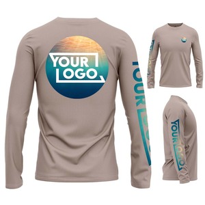 Gran oferta, logotipo personalizado, camiseta Polo para correr de verano para hombre, diseño de impresión de manga larga de punto de algodón 100% de calidad - Product Image 5