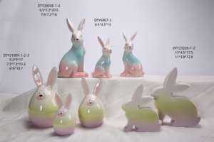 Ensemble de figurines en céramique de ferme de Pâques - Coq, <span class=keywords><strong>poule</strong></span> et poussin colorés en porcelaine pour la décoration de la maison et de la cuisine - Product Image 5