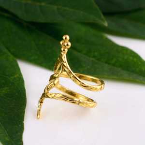 New Latest Design Boho Swirl Armor <b>Ring</b> Tribal Brass <b>Rings</b> Women 18k Gold Plated Floral <b>Statement</b> Jewelry Wholesale/OEM/ODM - Product Image 3
