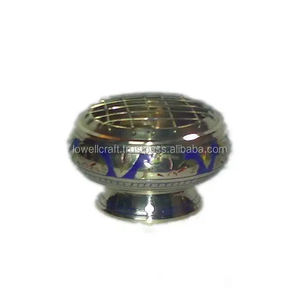 Vente chaude Noir Sculpté En Laiton Brûleur Artistique Sculpture Rose Bois Coaster Nouveau Design Mubkhar Titulaire Usage Domestique Coriandre Plug Inde - Product Image 3