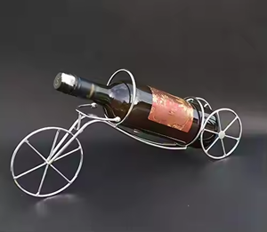 ชั้นวางขวดไวน์ทำจากโลหะที่วางไวน์แบบเดี่ยวพร้อมสปริงรถสามล้อสำหรับตกแต่งบ้านและงานเลี้ยงในโอกาสต่างๆด้วยการตกแต่ง - Product Image 2