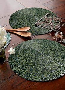 ผ้ารองจานปักลายลูกปัดแก้วสำหรับตกแต่งโต๊ะในห้องครัวบ้าน - Product Image 3