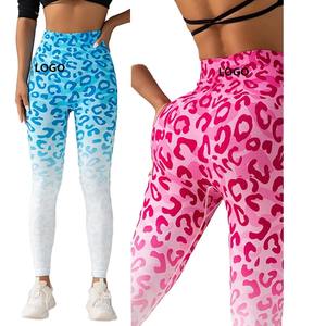 Leggings Deportivos de Yoga de Nueve Puntos para Mujer, Transfronterizos, Sin Costuras, Elásticos, con Estampado - Product Image 1