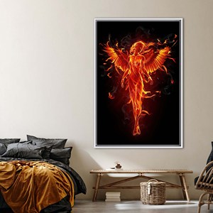 Printed Abstract Girl Art Canvas - Modern Woman Wall Decor,White <b>Framed</b> - Product Image 1