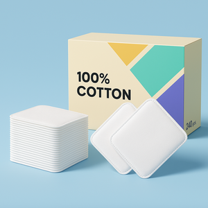 Tampons démaquillants carrés de haute qualité, nouveaux, fabriqués au Vietnam, OEM, couleur personnalisée, 3 couches, coton de beauté, nettoyage du visage - Product Image 1