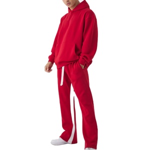 Conjunto Deportivo con Capucha para Hombre, 100% Algodón, Transpirable, de Alta Calidad, para Invierno, Diseño Sólido, Ropa Deportiva Informal - Product Image 1