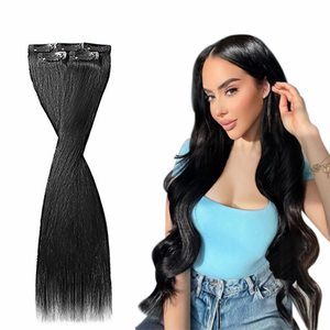 14-28 pulgadas <span class=keywords><strong>Remy</strong></span> doble dibujado Clip de cabello humano en extensiones para mujeres marrón oscuro 8 o 10 piezas Clip en 100% extensiones de cabello humano - Product Image 1