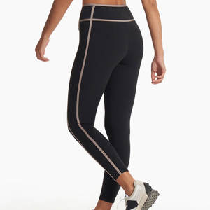 Ensemble de leggings et soutien-gorge de sport pour femmes avec logo personnalisé, séchage rapide, taille mi-haute, léger, respirant, en coton, prix de gros - Product Image 2