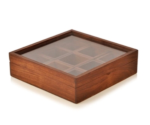 Boîte à épices avec récipient et cuillère en bois de Sesham Boîtes à épices indiennes pour la cuisine Masala Dabba Organisateur avec couvercle en verre - Product Image 3