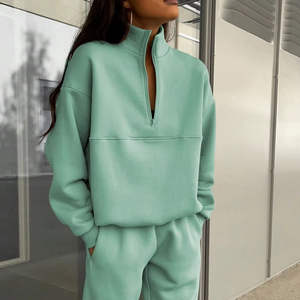 Conjuntos Deportivos Casuales de Dos Piezas para Mujer, Ropa Deportiva Urbana, Logotipo Bordado Personalizado, Tallas Grandes, Sudadera y Pantalones Deportivos - Product Image 1