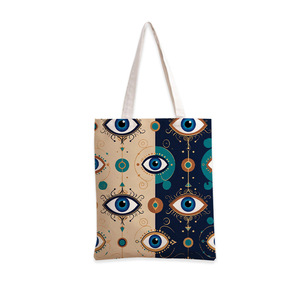Bolso Tote de Lona Estilo Bohemio con Diseño de Ojo Turco, Forro de Poliéster, Venta al por Mayor con Etiquetado para TEMU Original - Product Image 6