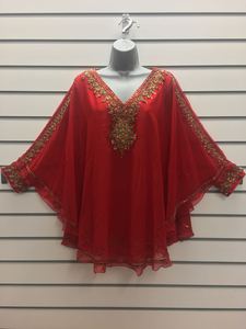 Livraison gratuite Chemisier caftan perlé Opulent Tendances de la mode modestes Exclusif Nouveau Kaftan court à sequins Wedding Beach Wear - Product Image 2