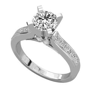 Anillo de Compromiso con Diamante de Corte Redondo para Ella - Product Image 3