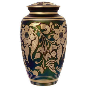 Urna de cremación de latón con esmalte grabado de pájaros voladores, urna de cenizas funerarias de primera calidad - Product Image 3