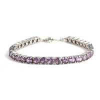 Bracelet jonc élégant en argent sterling 925 avec améthyste sertie en canal rond pour un usage quotidien