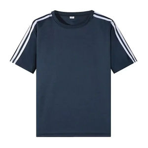 Nouveau T-shirt à manches courtes rayé décontracté et sportif pour homme, sensation de fraîcheur, séchage rapide, style Harajuku, col rond, unisexe, tendance - Product Image 1