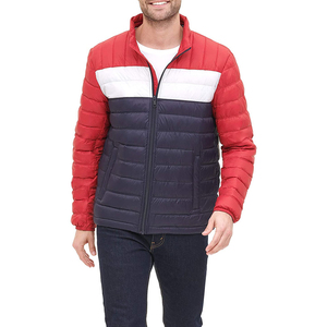 OEM High Quality Men's <b>Winter</b> Puffer Jacket Custom Logo Printed Breathable with Zipper Closure Button <b>Decoration</b> Pocket Included - Product Image 1