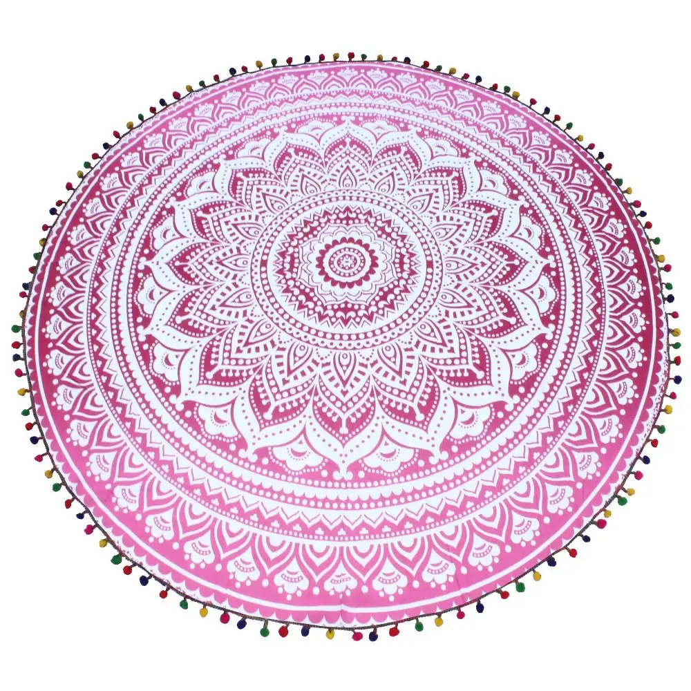 Tappetino per la casa in cotone telo mare Yoga decorazione rotonda appesa a parete di elefante Mandala Roundie stile tradizionale Mandala arazzo