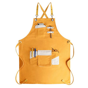 Delantal de trabajo industrial sin mangas de lona de algodón resistente con logotipo personalizado delantal de cocina reutilizable - Product Image 4