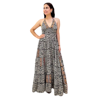 Robe longue en soie Y2K bohème pour femme, coupe trapèze, col en V, à franges, sexy, style vintage, écologique, élégante et douce pour l'été