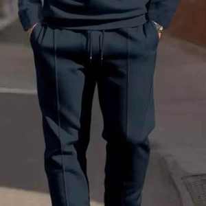 Ensemble de survêtement décontracté pour homme avec logo personnalisé, sweat-shirt à col rond, ensemble de survêtement de jogging en gros, 2 pièces - Product Image 3