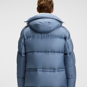 Veste matelassée à capuche pour homme de haute qualité avec logo personnalisé / prix de gros, manches longues et fermeture éclair pour l'hiver - Product Image 5