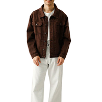 100% coton Denim vestes hommes décontracté couleur unie poche mince veste pour hommes Style haute qualité Denim veste pour homme