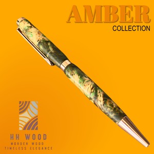 Colección Ámbar: bolígrafo de madera estabilizado, bolígrafo de lujo hecho a mano de 0,7mm de ancho de escritura, regalo de negocios, bolígrafo de recuerdo de boda - Product Image 6
