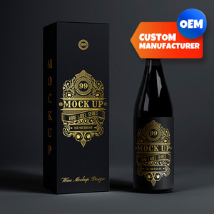 Caja de Embalaje para Botellas de Vino con Estampado en Lámina Dorada Personalizable, Acabado Mate y Tapa de Cartón Rígido, Caja de Bebidas de Alta Gama - Product Image 5